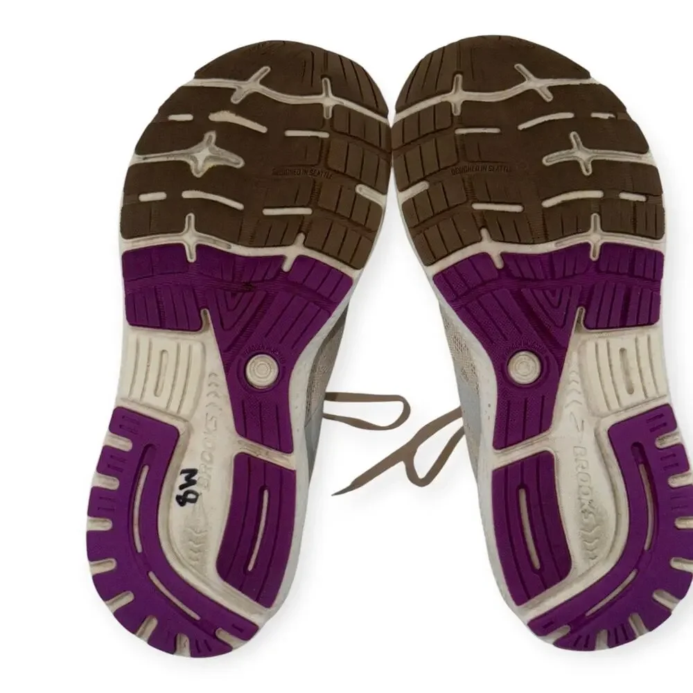 Brooks Ghost 16 Running Shoes, Almond Peach/Coconut/Purple, Women's 9.5